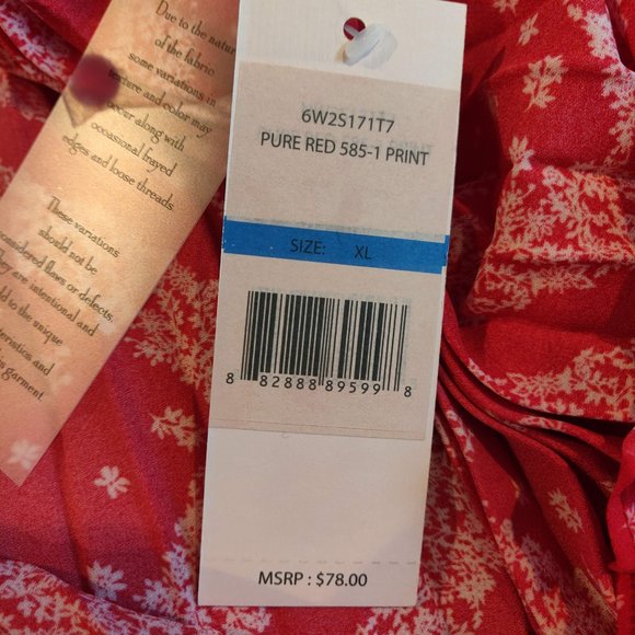 Nanette Lepore Womens NWT Red Pintuck Pleated Bandana Print Sleeveless Top XL - Picture 11 of 11